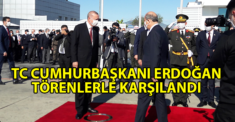ozgur_gazete_kibris_Erdoğan'ı_Ercan'da_Cumhurbaşkanı_Tatar_karşıladı