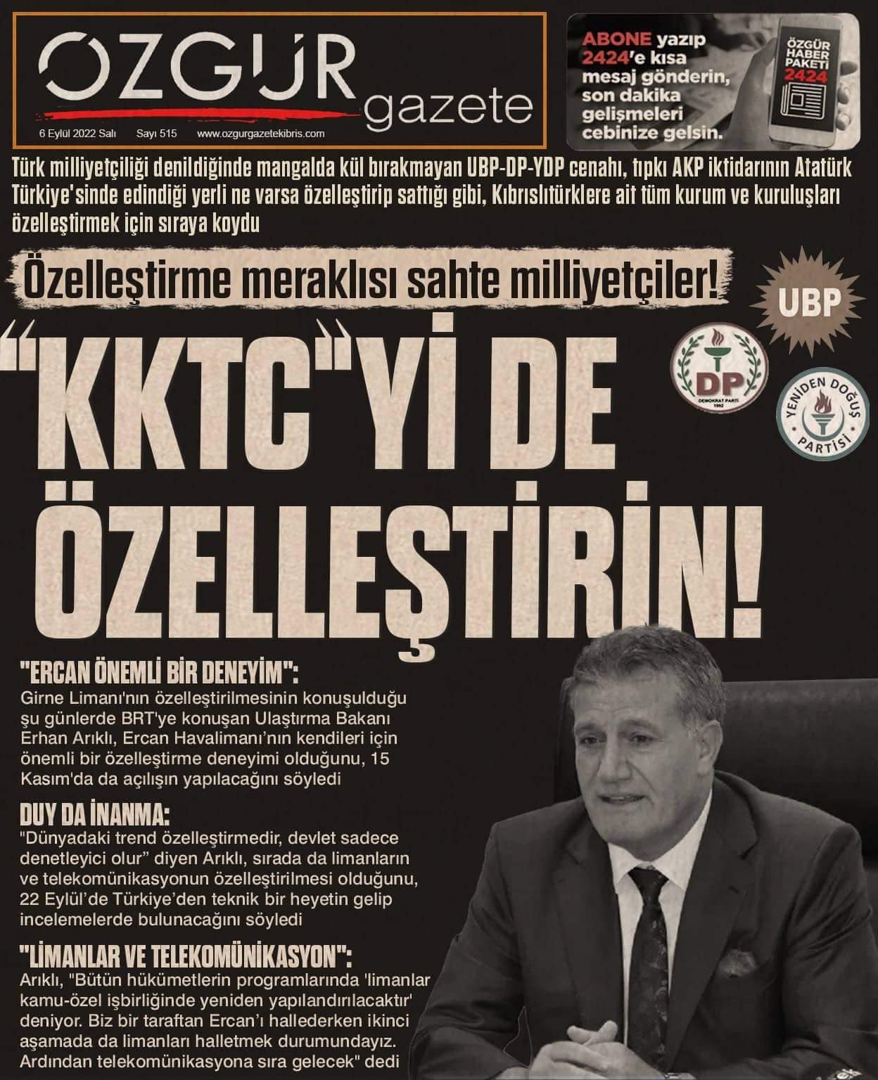 ozgur_gazete_kibris_ozellestirme_Arikli
