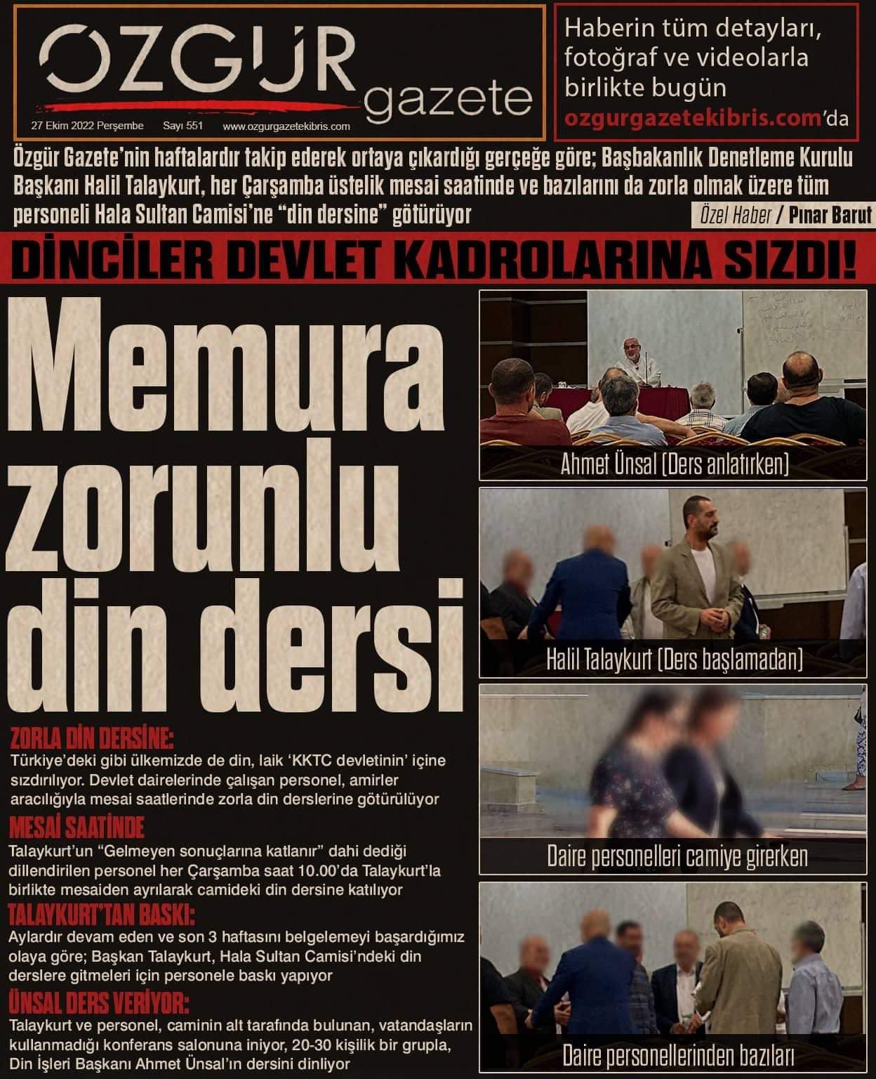 MEMURA ZORUNLU DİN DERSİ - Özgür Gazete Kıbrıs