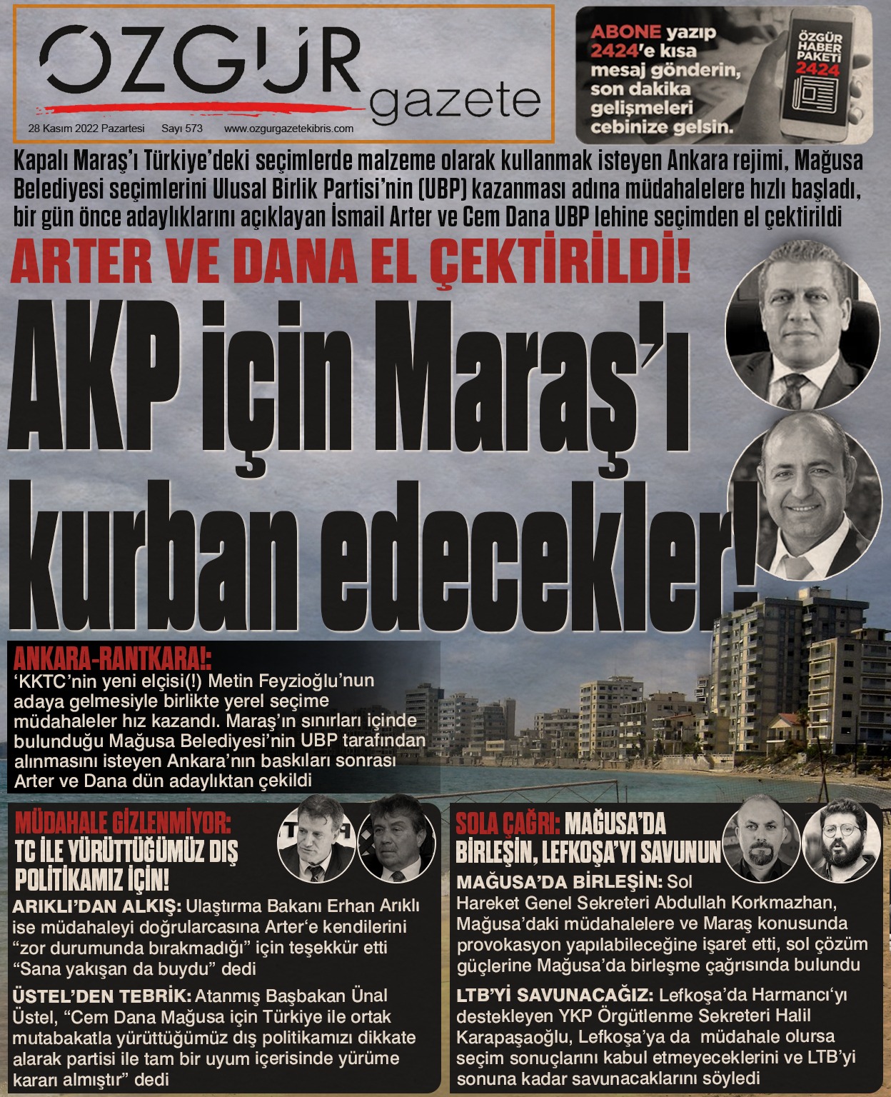 ozgur_gazete_kibris_akp_maras_secimden_cekilme_ismail_arter_cem_dana