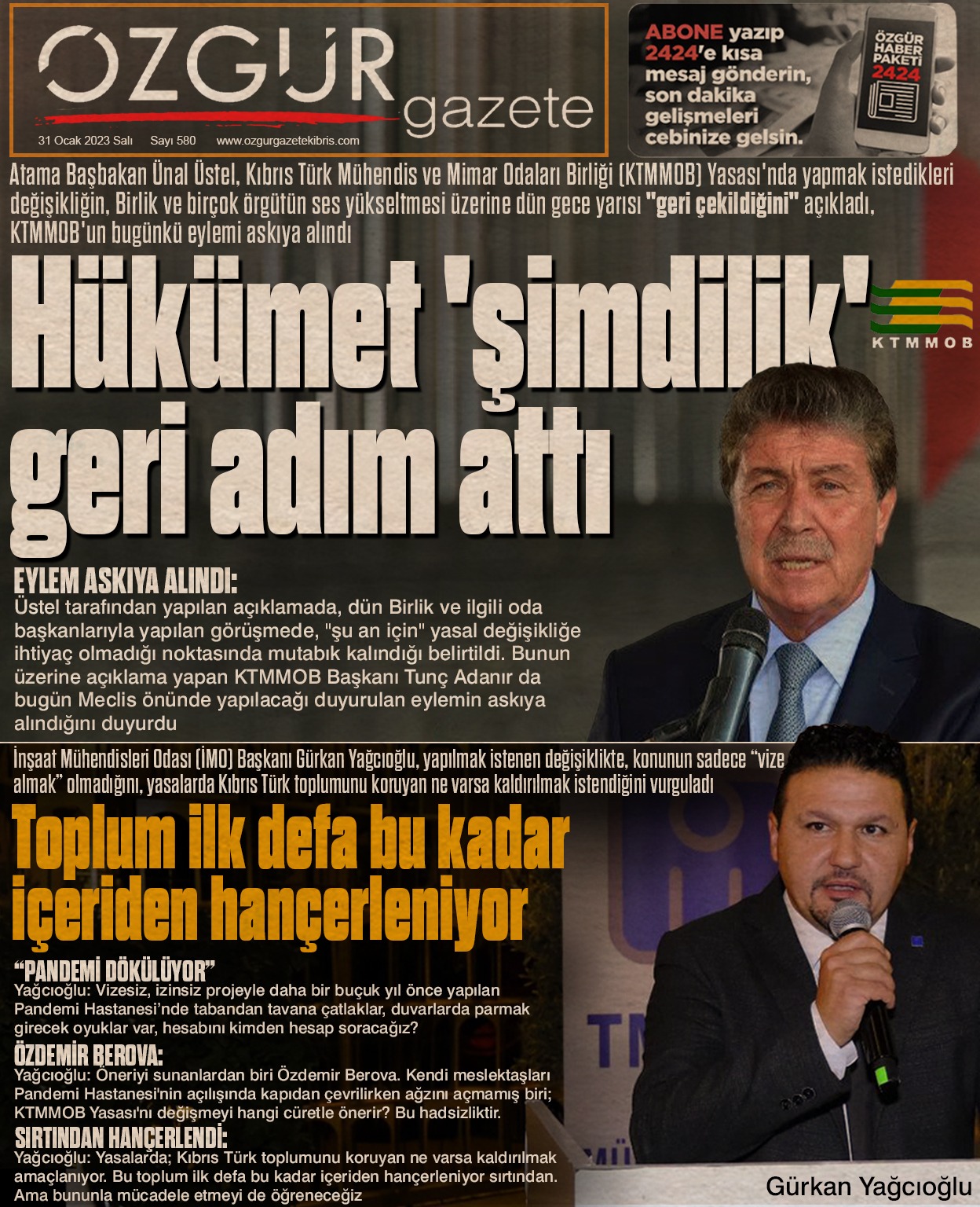 ozgur_gazete_kibris_ktmmob_yasasi_geri_adim_hukumet_unal_ustel
